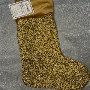 Sparkles Luminous Gold diamond Rhinestone luxe Glam Christmas stocking